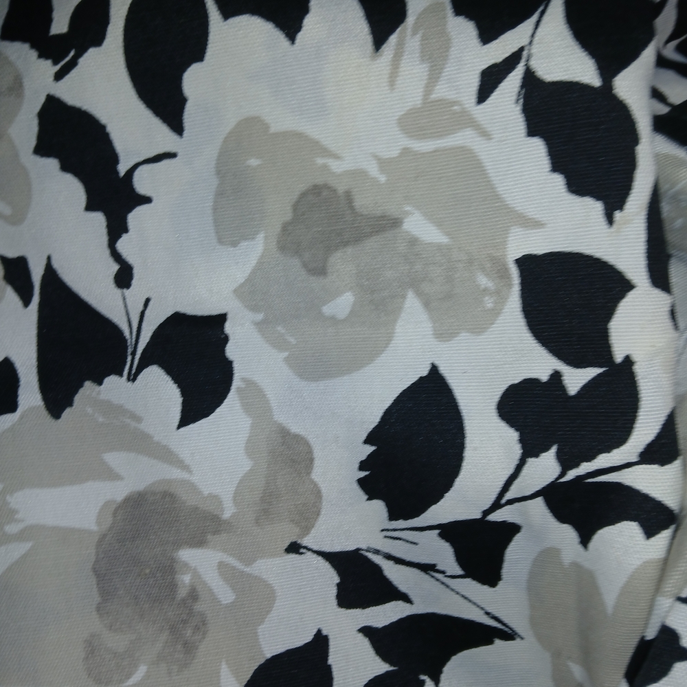 Floral Black and Gray Patterned Fabric